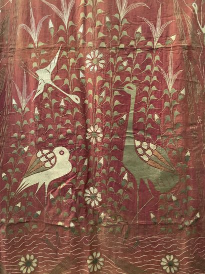 null Door, late 19th or early 20th century, cotton canvas wine-colored with extreme...