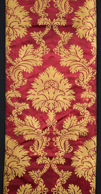 null Choral column hanging panel, Italy, late 17th century, two-tone damask with...