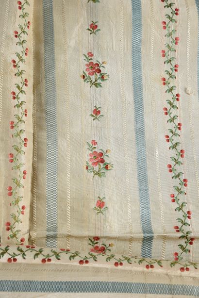 null Shaped silks, Louis XV and Louis XVI periods, mainly Mexican with light blue...