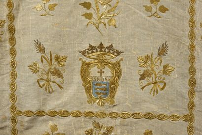 null Dalmatic, Italy, early nineteenth century, wholesale of silver lamé towers embroidered...