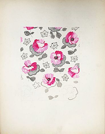 null Set of fabric models for fashion, 1950-1970 approx., gouache on paper; various...