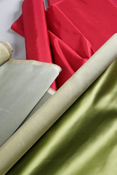 null Métrage and coupons of plain silk for furniture, manufacture Tassinari&Chatel,...