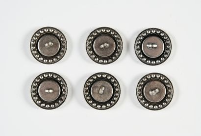 null Two sets of buttons with fancy decoration, circa 1900, a set of three with Zodiac...