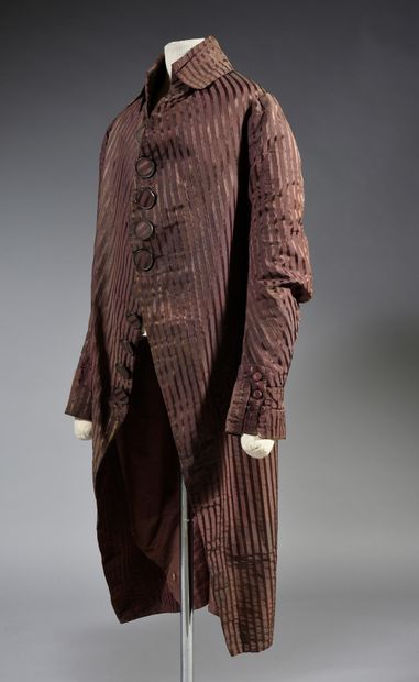 Men's dress, circa 1790, basque dress and...