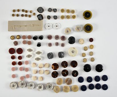null A collection of fashion buttons; some for Haute-couture, 1930-1960 approximately,...