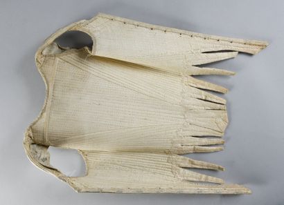 null Open whaleboned body, Louis XV period, whaleboned body in brocade fashioned...