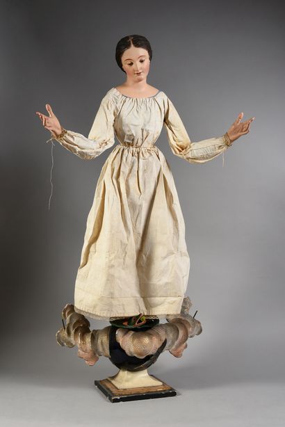 null Vierge habillée terrassant le serpent, Espagne, seconde moitié du XIXe siècle,...
