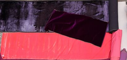 null Silk velvet film, early 20th century, bright pink cut velvet, (a few stitches)....