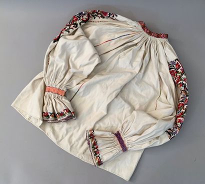 null Elements of embroidered costumes, Hungary and Bulgaria, 20th century, linen...