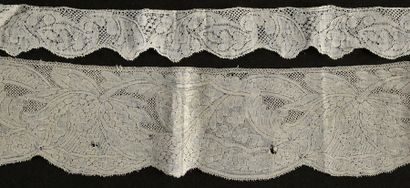 null Sept bordures, Flandre, fuseaux, vers 1740-50.
Très finement réalisées aux fuseaux,...