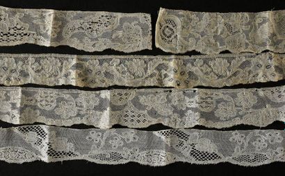 null Sept bordures, Malines, fuseaux, vers 1750-60.
En lin de couleur crème à ivoire,...