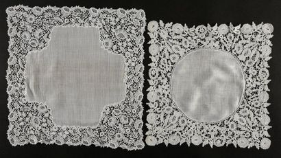 null Deux mouchoirs, Honiton, fuseaux, Angleterre, 2nde moitié du XIXe siècle.
A...