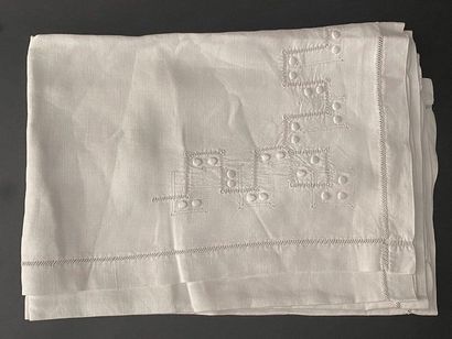 null Pairs of embroidered pillowcases, early 20th century.
Two pairs of pillowcases...