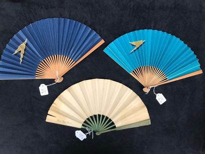 null TRAVEL - Three fans including two folded fans for the British Overseas Airways...
