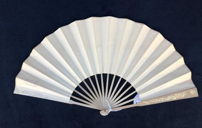 null According to Louise Abbéma - Remembrance of Thoury, 1895 - Folded fan, black...