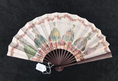 null VIE PARISIENNE - Four folded fans, one for the "Trianon Palace Hôtel" in Versailles,...