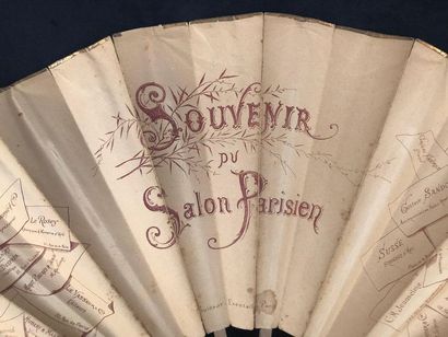 null ROUEN 1896 EXHIBITION - Rare, large folded fan, the double sheet of sepia-printed...