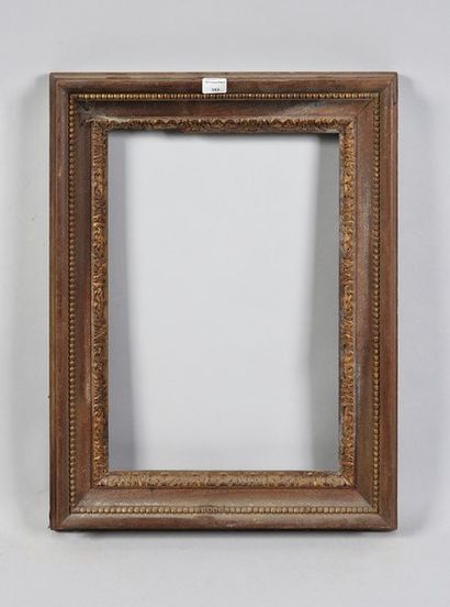 null Carved oak frame in 18th century style with a patinated and gilded rabbet and...