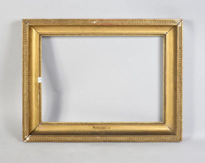 null Wooden frame and gilded paste with heart grape decoration and piastre thread,...