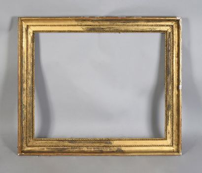 null Carved and gilded wood frame with heart and pearl grapes decoration. Carries...