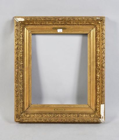 null Wooden frame and gilded stucco called Barbizon, carries a cartel "Manet" and...