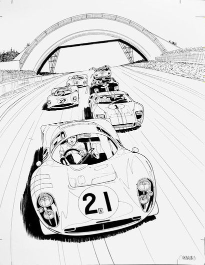 PAPAZOGLAKIS, Christian (1969) 
Couverture de l'album 24 heures du Mans : 1963-1967...