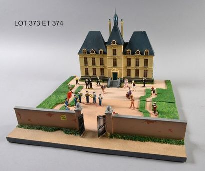 HERGÉ Pixi Tintin. 
Scène Fanfare du Château de Moulinsart avec ses personnages....