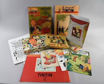 HERGÉ Un ensemble de produits dérivés publicitaires Tintin/Goodies
- 3 livrets publicitaires...