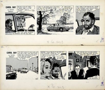 WRIGHT, David (1912-1967) 
Carole Day - two strips: 2683 and 2684
India ink and mechanical...
