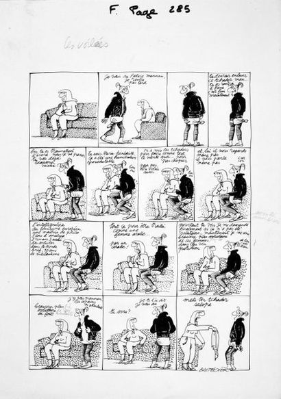 Bretécher, Claire (1940-2020). 
The Frustrated. Volume 5. 
Gag in one board called...