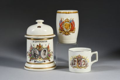 null GEORGE V, king of Great Britain (1865-1936). 
 Set including, an earthenware...