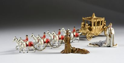 null ELISABETH II, Queen of Great Britain (°1926). 
 Miniature replica of the carriage,...