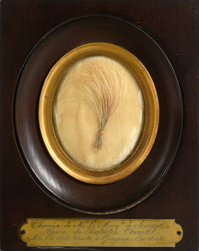 MARQUISE DE SÉVIGNÉ, MARIE DE RABUTIN-CHANTAL (1626-1696). Reliquary frame, rectangular...