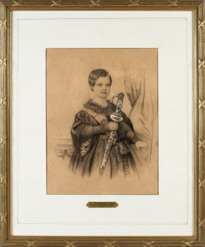 École française du XIXe siècle. Portrait of the young Prince Philippe VII, Count...