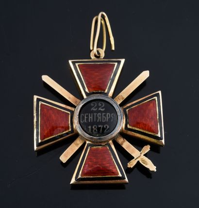 null ORDER OF SAINT-WLADIMIR (Russia). 
 Knight's cross with sword, 4th class model,...