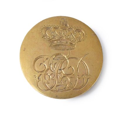 null ROYAL HOUSE.
Set of 15 gilt metal livery buttons, round shape, engraved with...