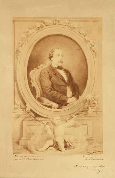 HENRI, comte de Chambord (1820-1883). Portrait photographique vers 1880, signé L....