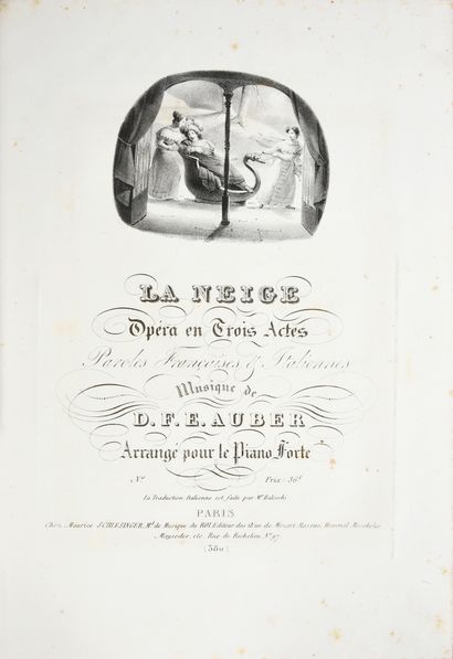 AUBER Daniel-François-Esprit. La neige, opera in 3 acts, French and Italian lyrics,...