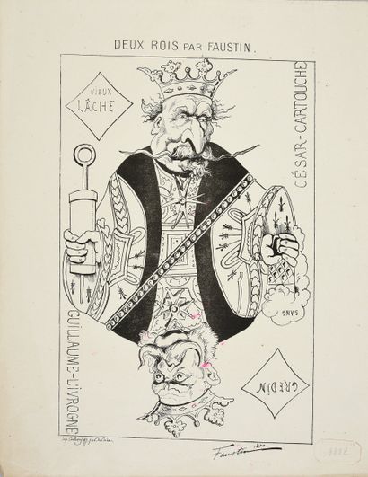 null NAPOLEON III]. 
 Nice set of 60 satirical posters of the Second Empire, lithographs...
