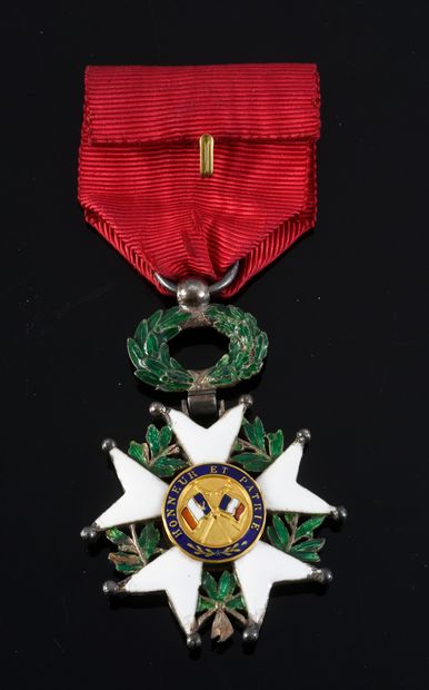 null ORDER OF THE LEGION OF HONOUR (France). 
 Knight's cross, silver, gold and enamel,...