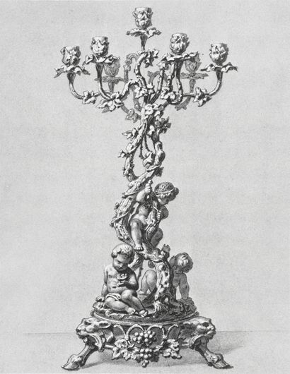 null GRANDE COUPE DE PRÉSENTATION À FRUITS, CHRISTOFLE, PARIS, CIRCA 1850.
En bronze...