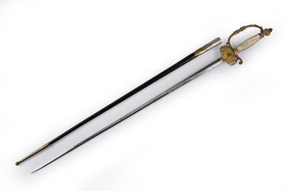 null PREFET HENRI GOULLEY'S APPARAT Sword.
Silver plated metal frame, with carved...