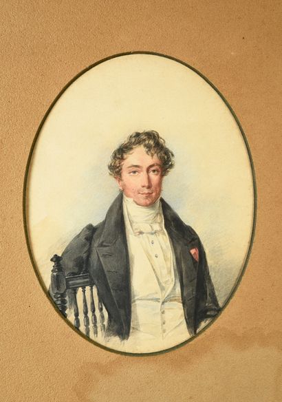 ÉCOLE FRANÇAISE DU DÉBUT DU XIXe SIÈCLE. Presumed portrait of Count Henri-Léon Camusat...