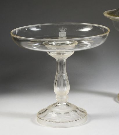 null PART OF A TABLEWARE,
WITH THE ARMS OF THE COUNT OF CHAMBORD. 
 Large cut crystal...