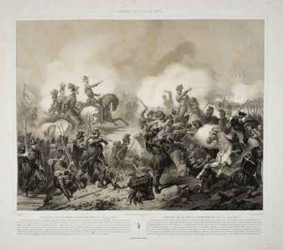 Ecole Italienne du XIXe siècle. Portrait of Ferdinand Duke of Genoa at the Battle...