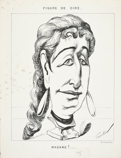 null [NAPOLÉON III].
Bel ensemble de 60 affiches satiriques du Second Empire, lithographies...