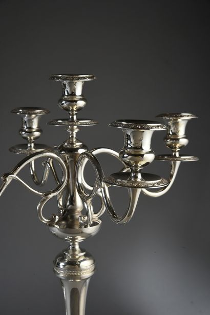 null PAIR OF LARGE SILVER-PLATED CANDELABRAS FOR THE TABLE OF EMPEROR NAPOLEON III....