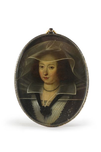 ÉCOLE ÉTRANGÈRE DE LA FIN DU XVIIe SIÈCLE. Portrait of Maria Gonzaga, Duchess of...