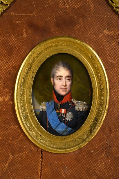 SAINT Daniel (1778-1847). Portrait du roi Charles X (1757-1836), en tenue d'officier...
