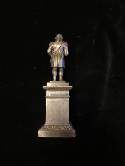 Louis XVIII, roi de France (1755-1824). Silvered bronze statuette representing the...